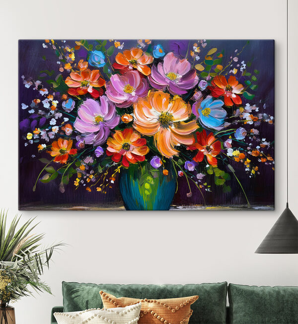 Ein Gemälde mit Blumen in einer Vase Ein Gemälde mit Blumen in einer Vase