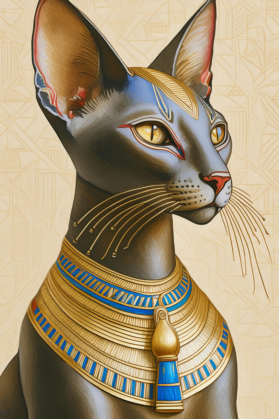 Majestätische Katze mit königlichem Halsband geschmückt. Majestätische Katze mit königlichem Halsband geschmückt.