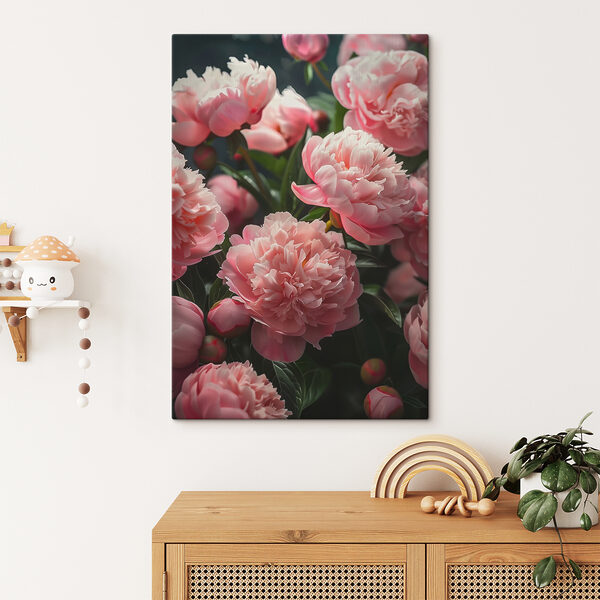 Eine Gruppe von rosa Blumen Eine Gruppe von rosa Blumen