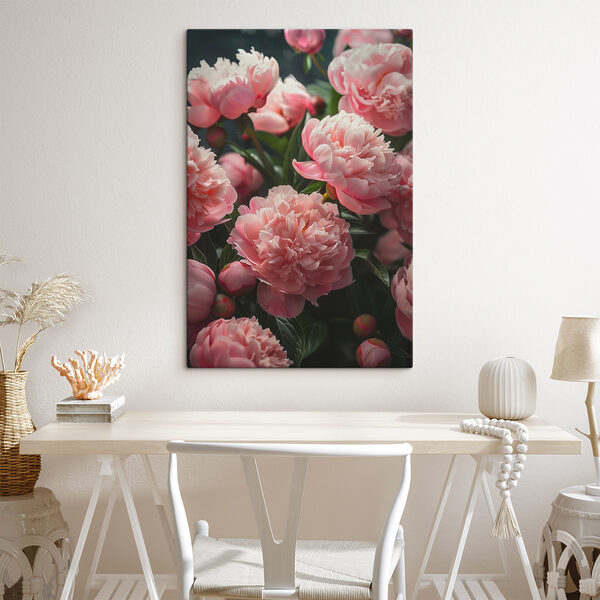 Eine Gruppe von rosa Blumen Eine Gruppe von rosa Blumen