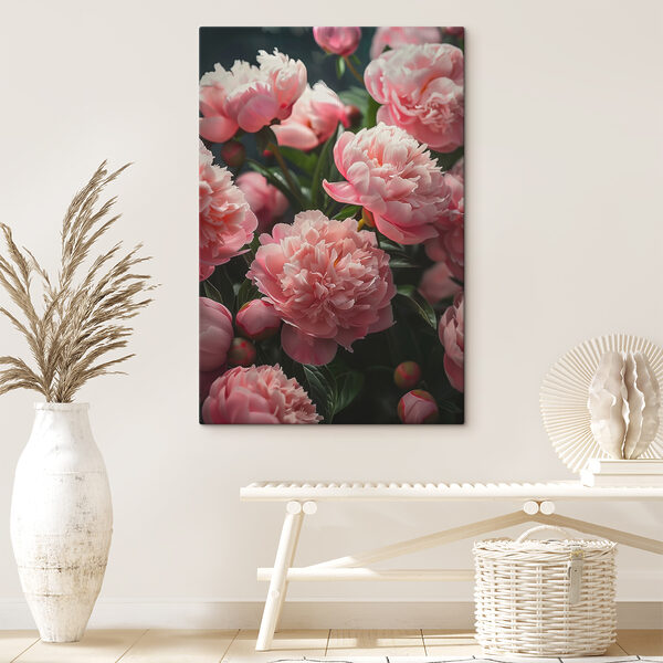 Eine Gruppe von rosa Blumen Eine Gruppe von rosa Blumen
