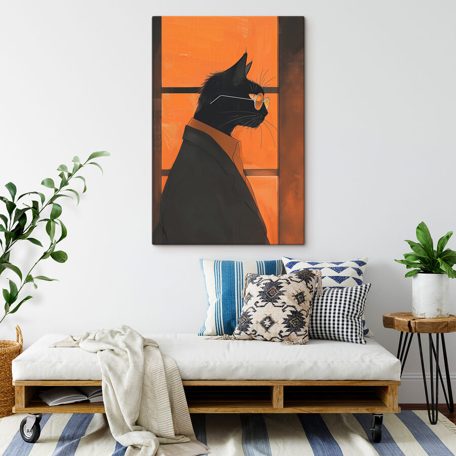 Eine Katze mit Brille und einem Anzug
