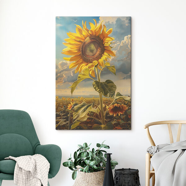 A sunflower in a field A sunflower in a field