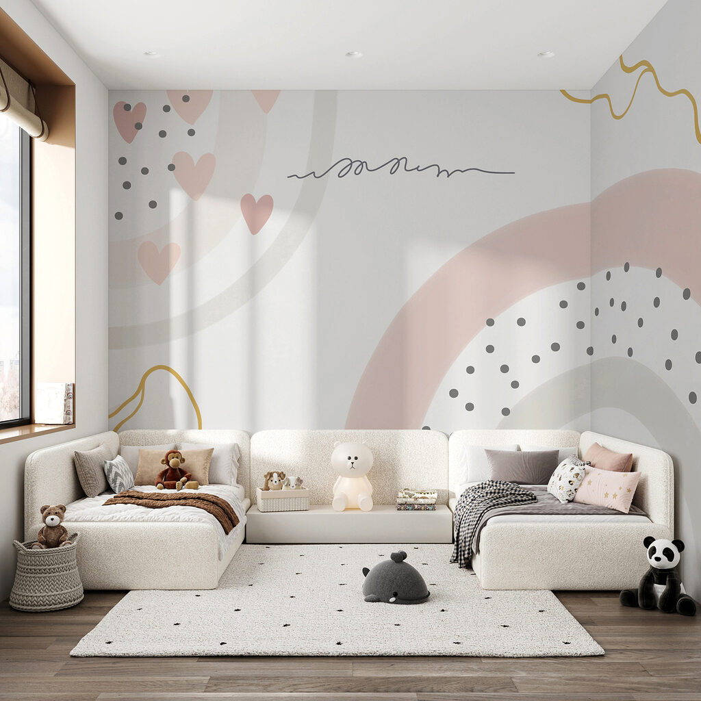 u99373pir8ms 1024x1024 - Ein weißer Hintergrund mit rosa und grauen Kreisen und Punkten - tegory