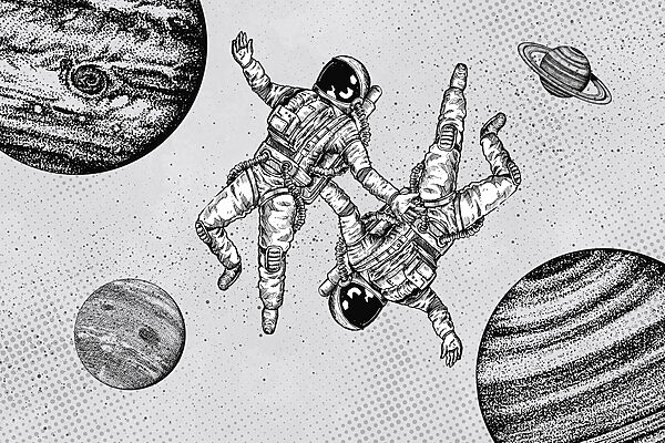 w00630p 600x400 - Eine Zeichnung von Astronauten im Weltraum - tegory