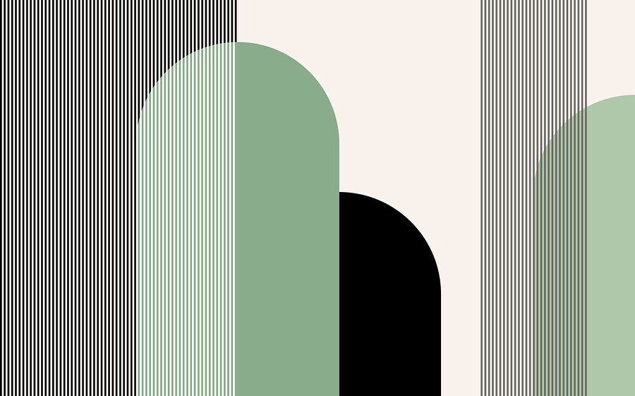 Eine grüne und schwarze geometrische Form
