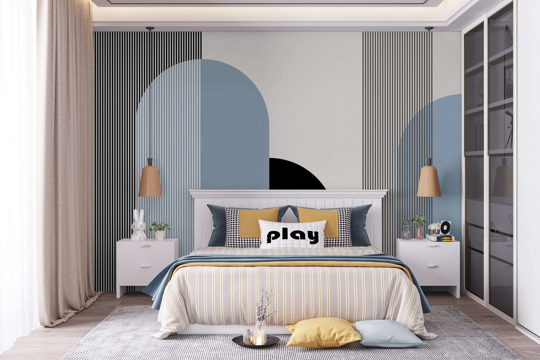 w00631v2pib1mr - Eine schwarz-weiße und blaue geometrische Form - tegory