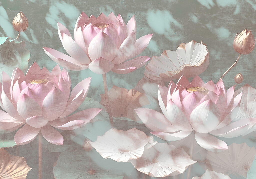 Eine Gruppe von rosa Blumen Eine Gruppe von rosa Blumen