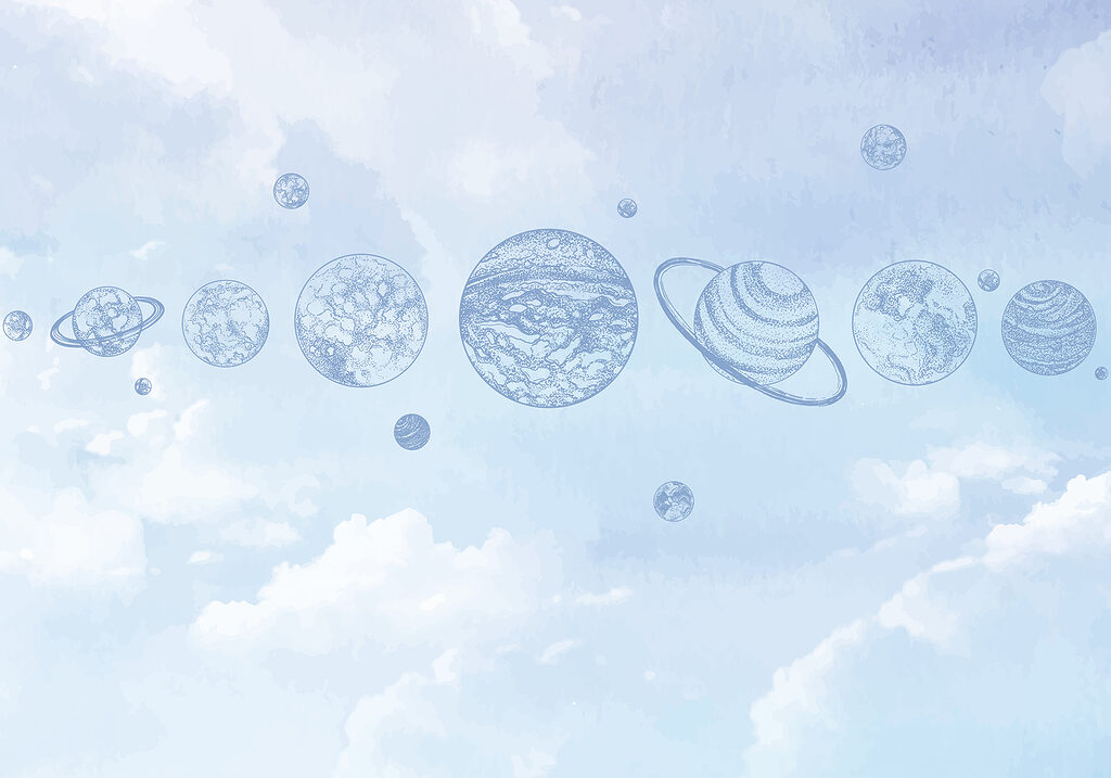 Eine Reihe von Planeten am Himmel Eine Reihe von Planeten am Himmel