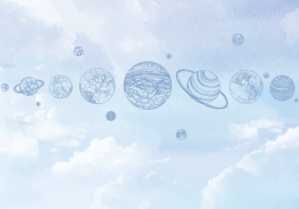 Eine Reihe von Planeten am Himmel Eine Reihe von Planeten am Himmel