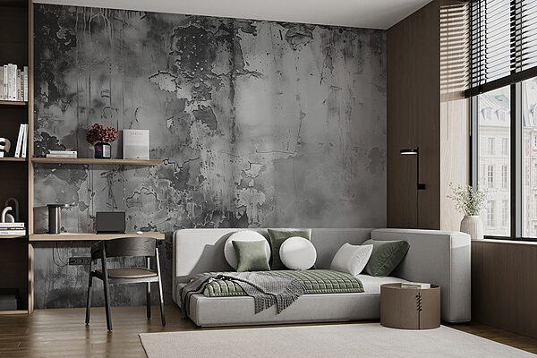 Ein graues und weißes Foto einer Wand Ein graues und weißes Foto einer Wand