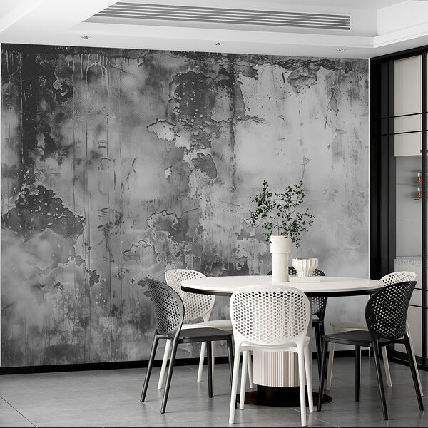 Ein graues und weißes Foto einer Wand Ein graues und weißes Foto einer Wand
