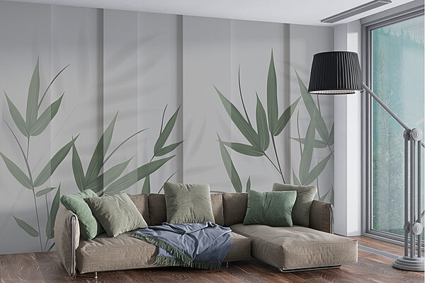 Ein grünes Blatt auf einer weißen Fläche Ein grünes Blatt auf einer weißen Fläche