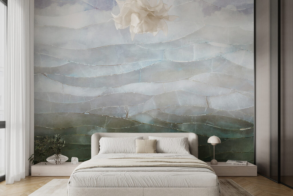 A glass with a pattern of clouds A glass with a pattern of clouds