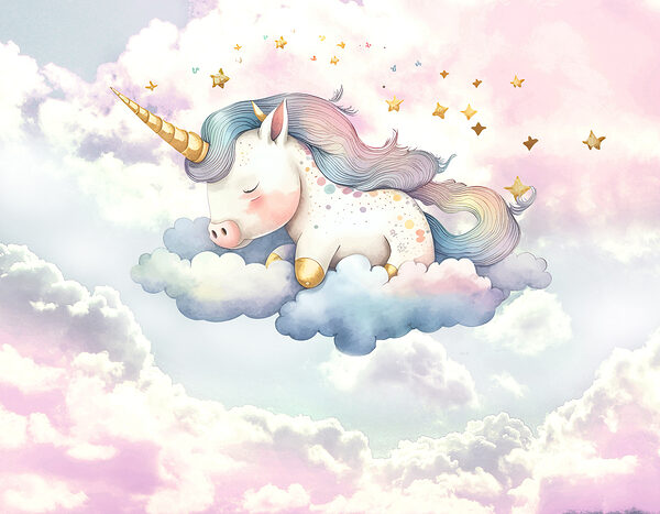 Ein Einhorn schläft auf Wolken Ein Einhorn schläft auf Wolken