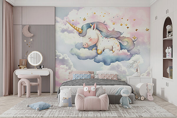 Ein Einhorn schläft auf Wolken Ein Einhorn schläft auf Wolken