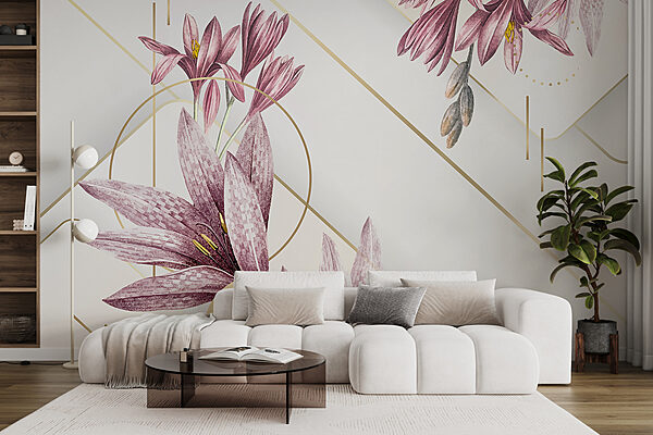Elegante Fliederblüten, kunstvolles Display Elegante Fliederblüten, kunstvolles Display