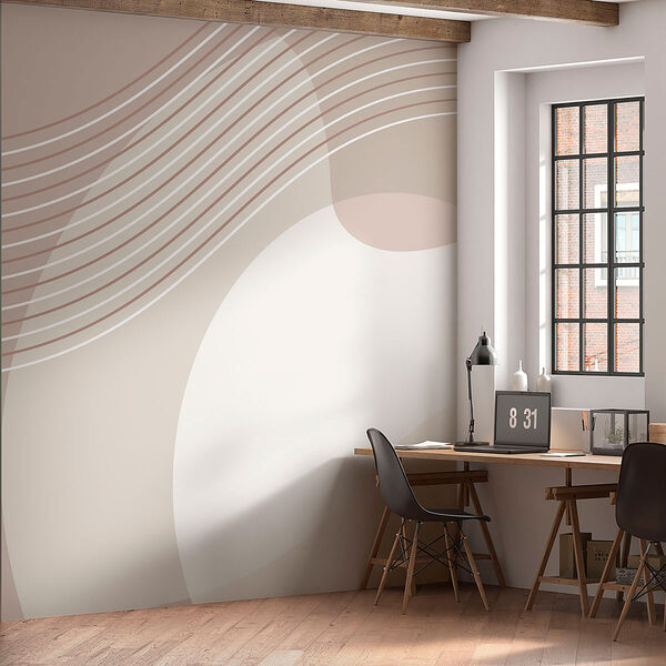 A weiße und braune Linien und Kreise A weiße und braune Linien und Kreise