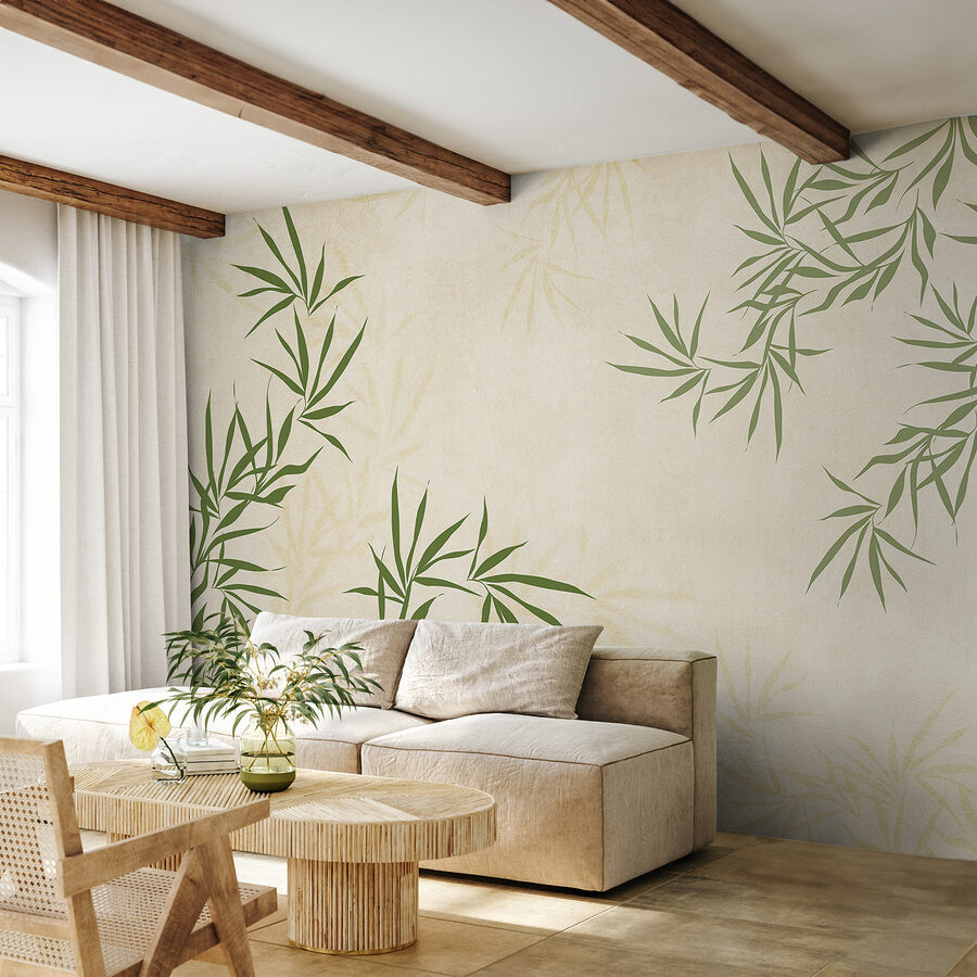 Ein grünes Blatt auf weißem Hintergrund