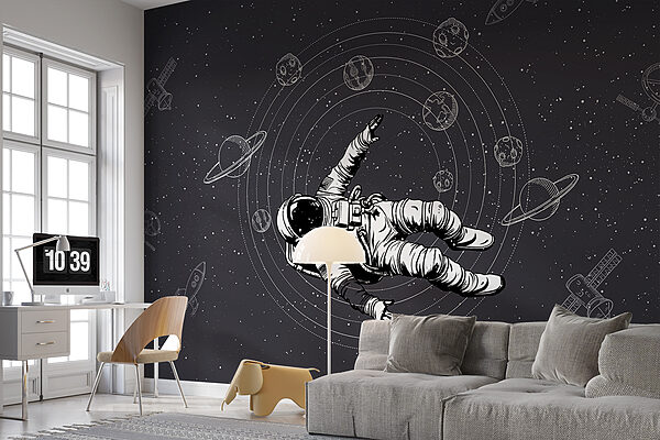 Ein Astronaut schwebt im Weltraum Ein Astronaut schwebt im Weltraum