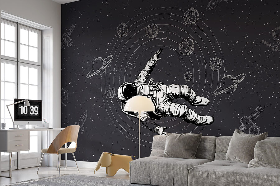 Ein Astronaut schwebt im Weltraum Ein Astronaut schwebt im Weltraum