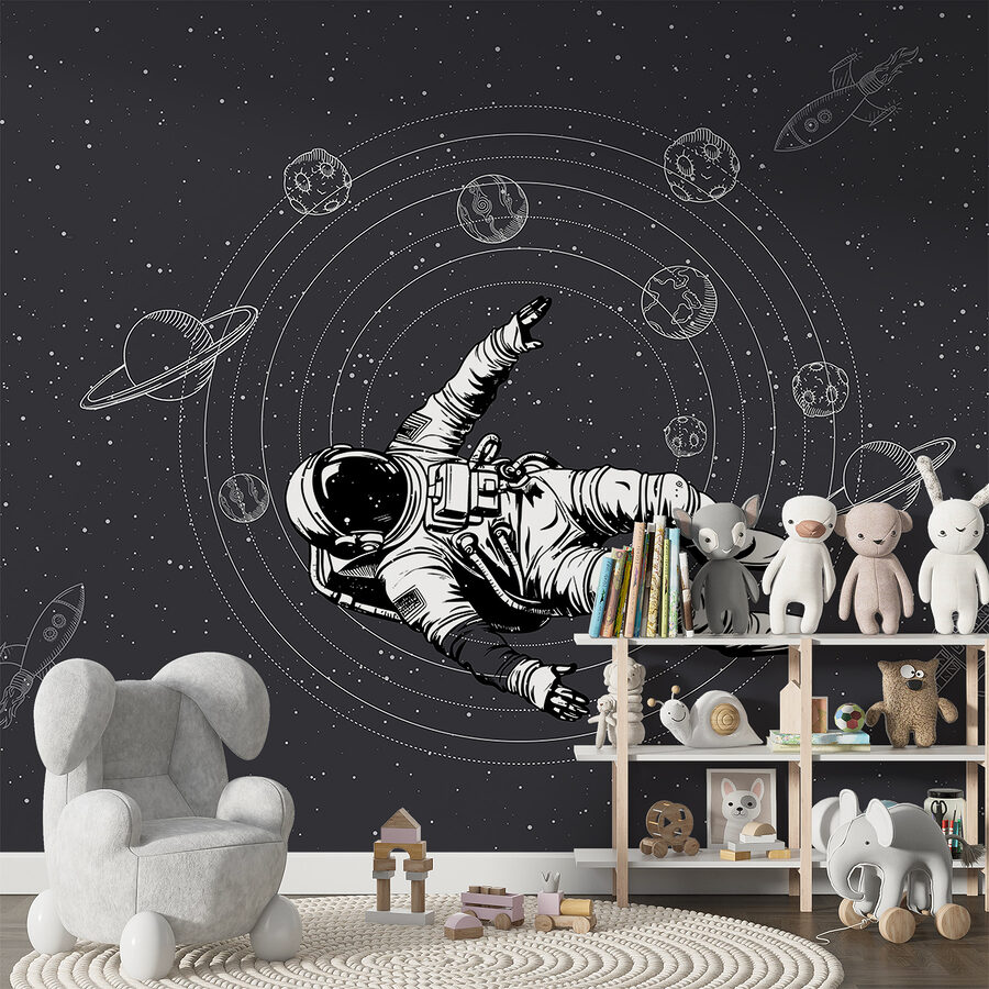 Ein Astronaut schwebt im Weltraum Ein Astronaut schwebt im Weltraum