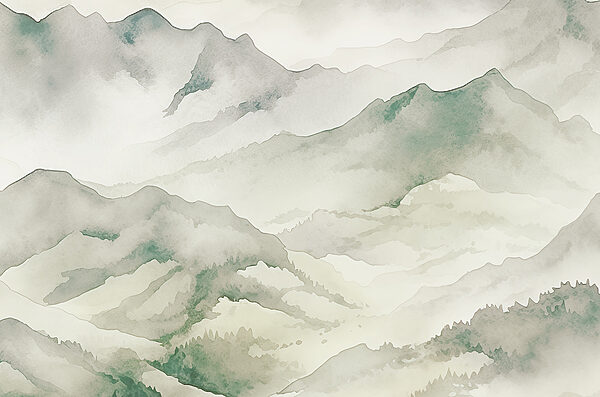 Ein Aquarell mit Bergen Ein Aquarell mit Bergen
