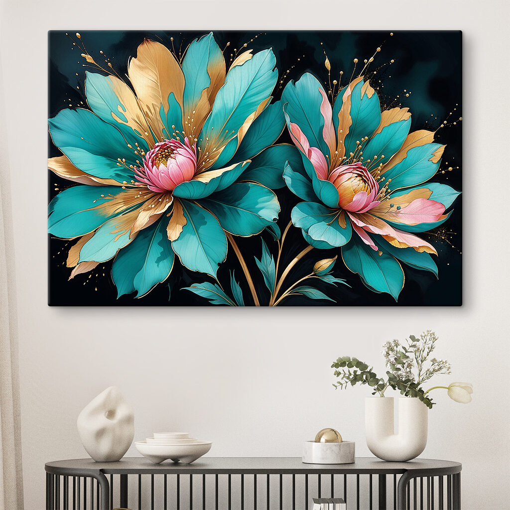 Vibrant blooms against a dark backdrop Vibrant blooms against a dark backdrop