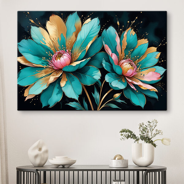 Vibrant blooms against a dark backdrop Vibrant blooms against a dark backdrop