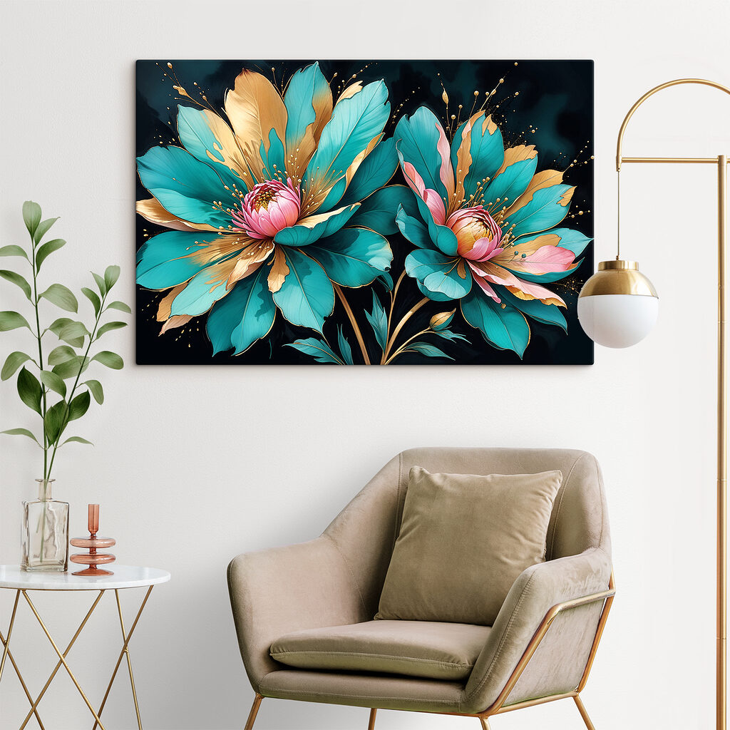 Vibrant blooms against a dark backdrop Vibrant blooms against a dark backdrop