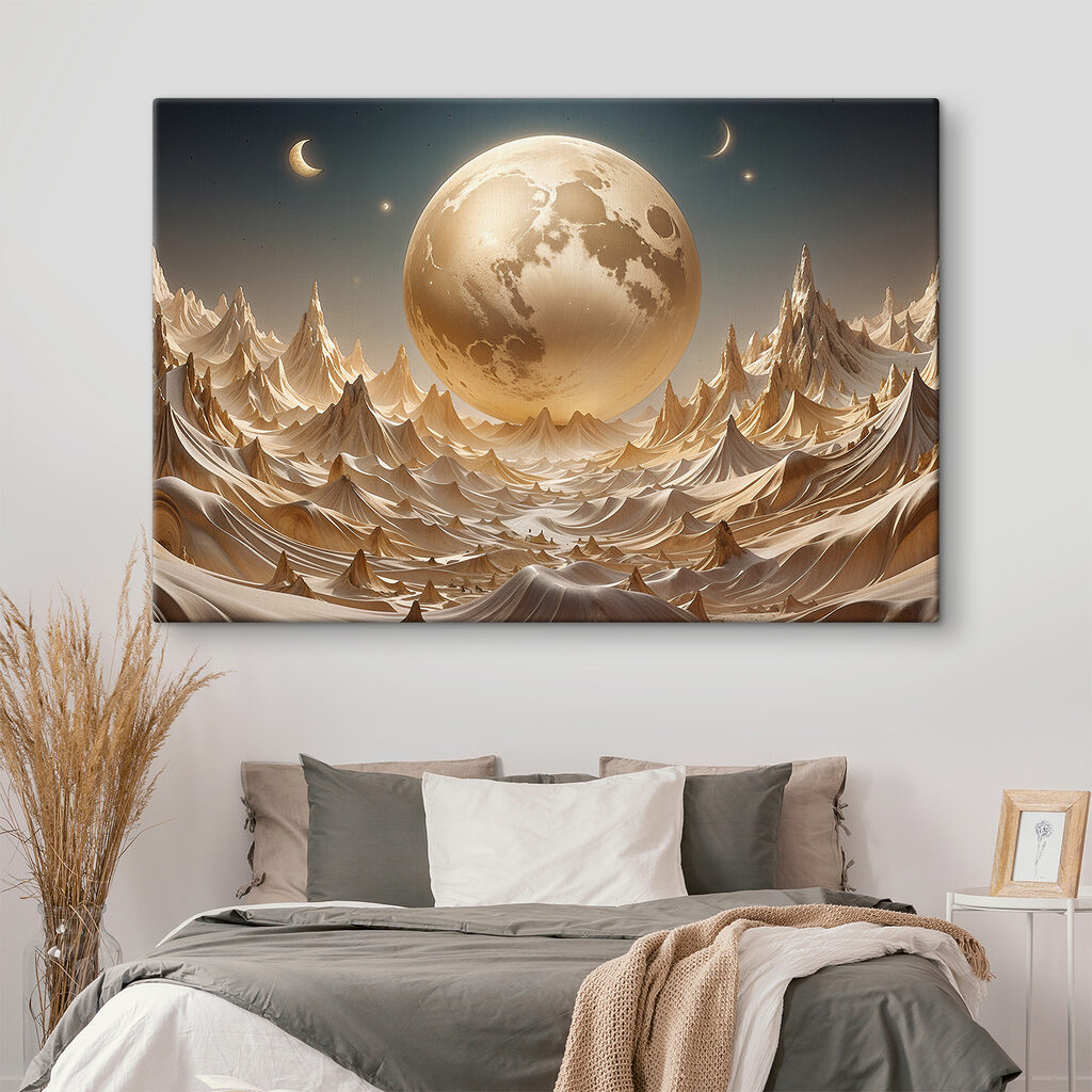 A moon over mountains and hills A moon over mountains and hills