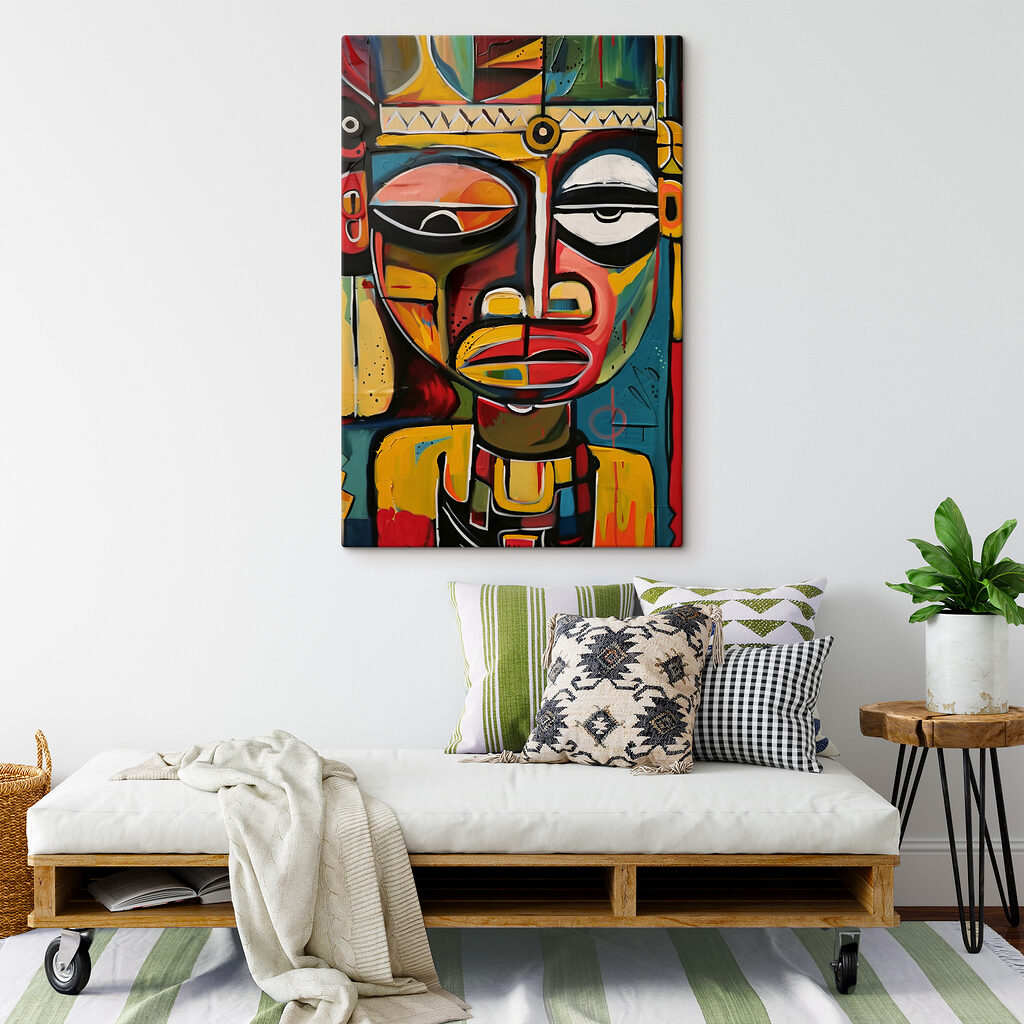 A painting of a man's face A painting of a man's face