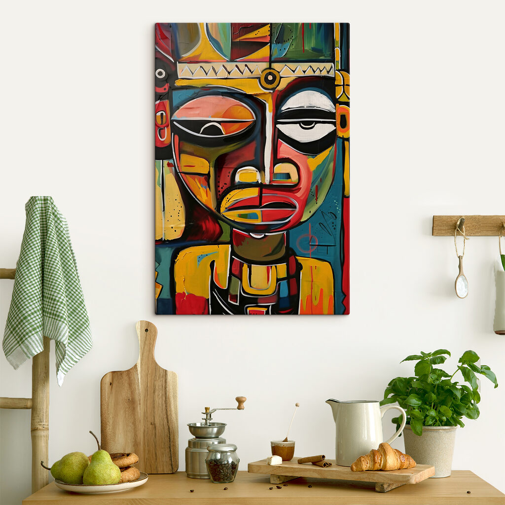 A painting of a man's face A painting of a man's face