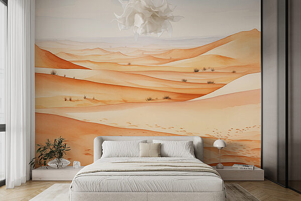 Eine Wüstenlandschaft mit Sanddünen Eine Wüstenlandschaft mit Sanddünen