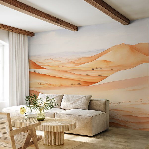 Eine Wüstenlandschaft mit Sanddünen Eine Wüstenlandschaft mit Sanddünen