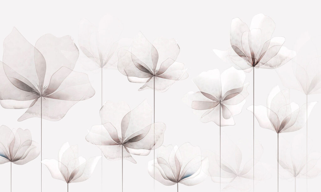 Eine Gruppe von weißen Blumen Eine Gruppe von weißen Blumen