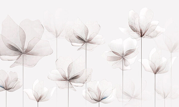 Eine Gruppe von weißen Blumen Eine Gruppe von weißen Blumen
