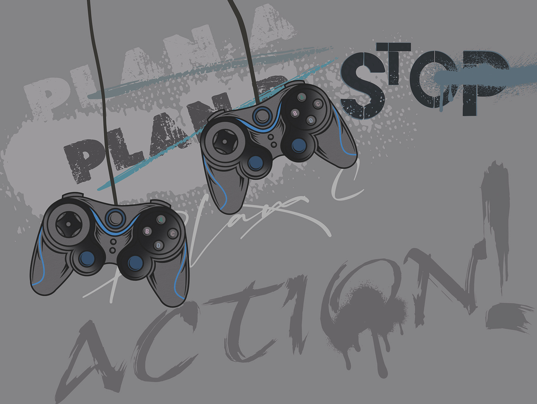 A video game controller from a cord A video game controller from a cord