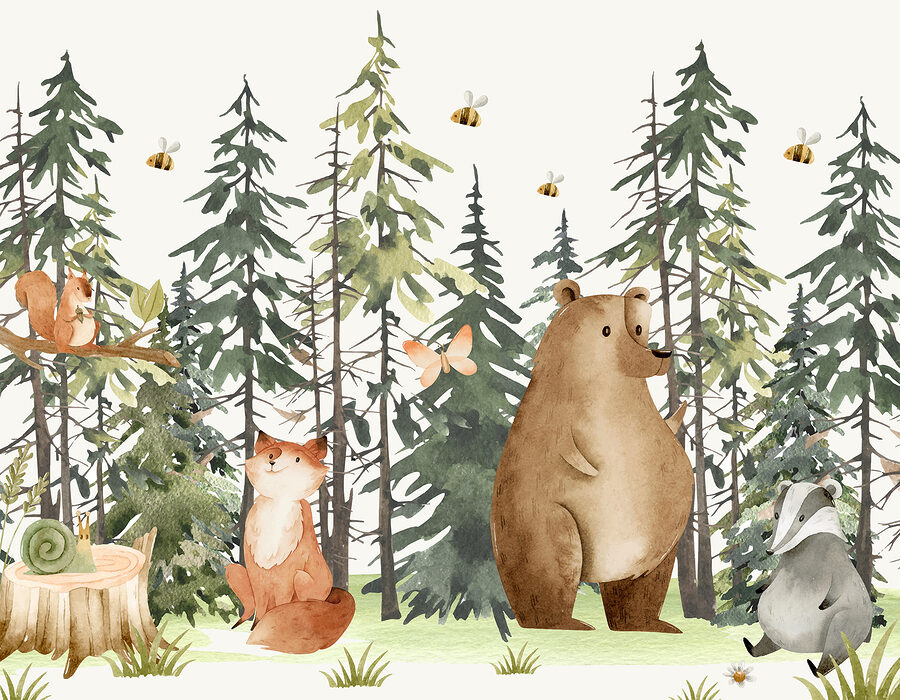 Eine Gruppe von Tieren im Wald