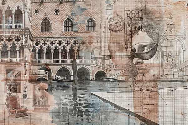 A collage of a building and a bridge A collage of a building and a bridge