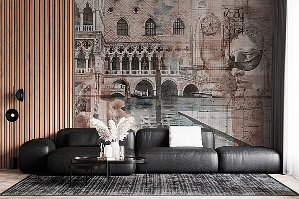 A collage of a building and a bridge A collage of a building and a bridge