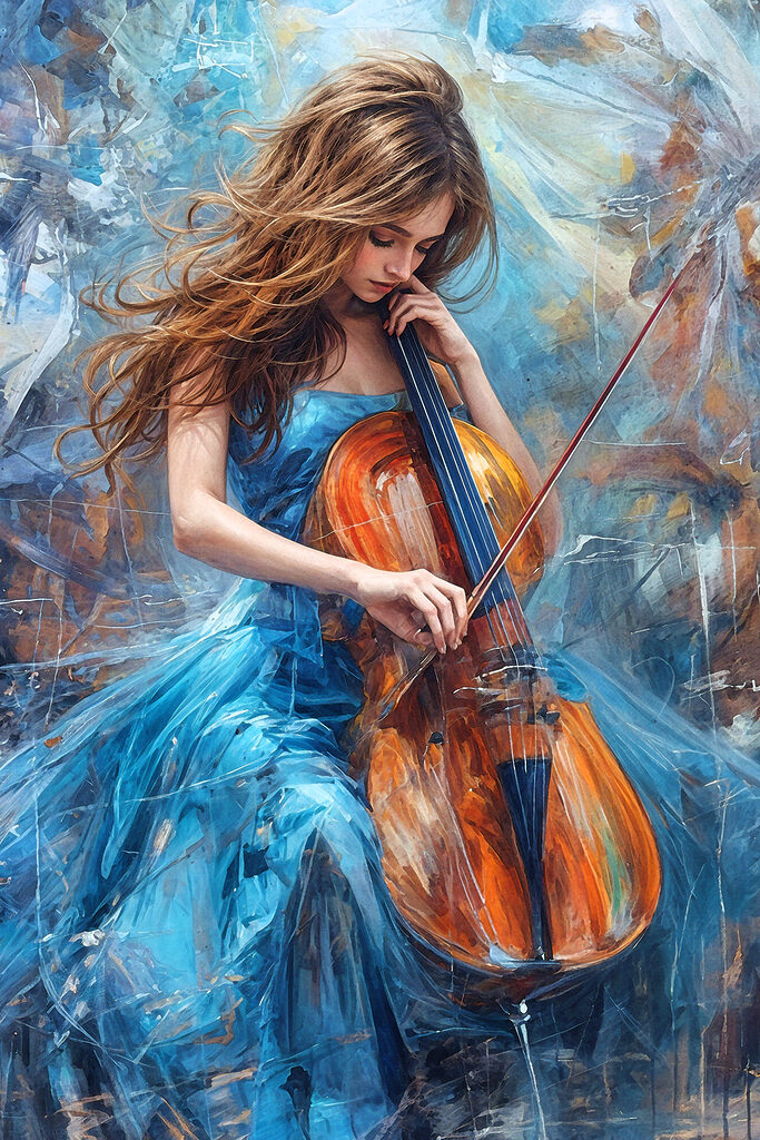 A woman playing a cello A woman playing a cello