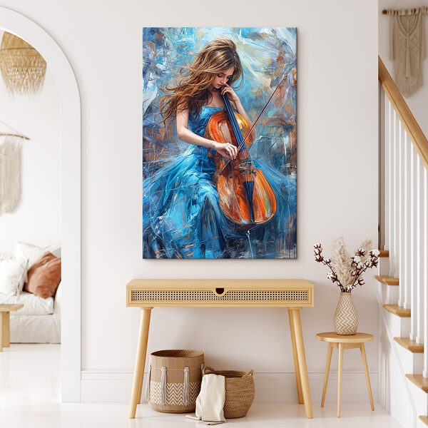 A woman playing a cello A woman playing a cello