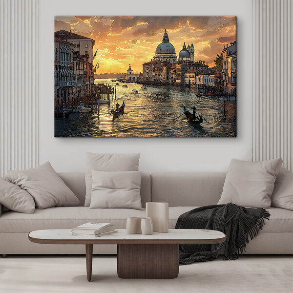 A water with boats and buildings in the background A water with boats and buildings in the background
