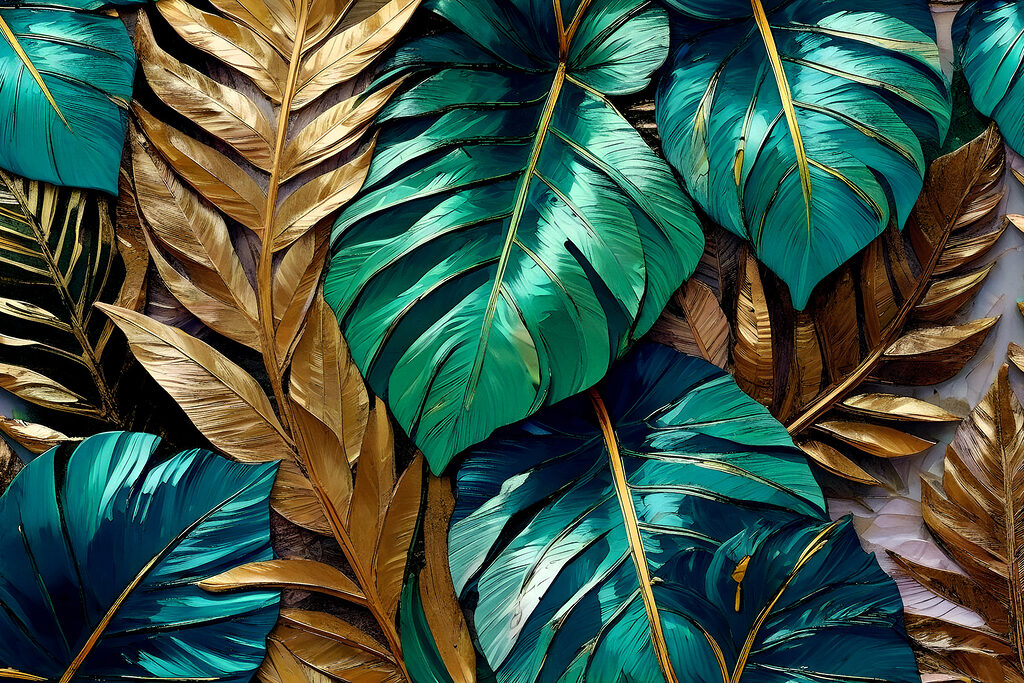 Tropical leaves in vibrant colors Tropical leaves in vibrant colors