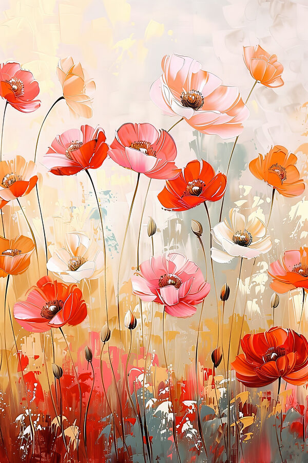 Vibrant blossoms in a colorful field Vibrant blossoms in a colorful field