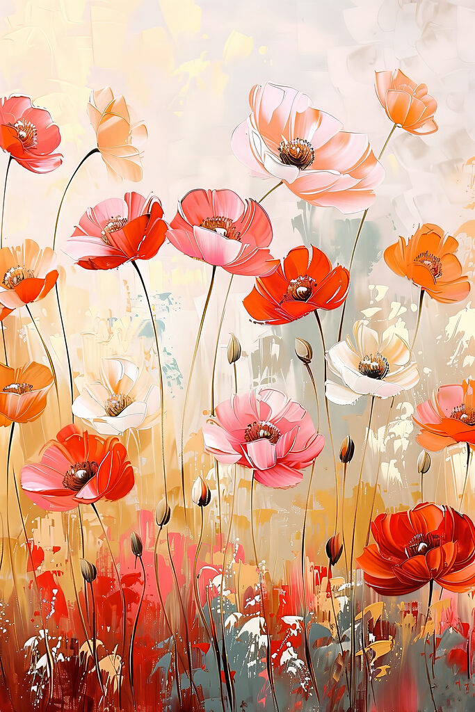 Vibrant blossoms in a colorful field Vibrant blossoms in a colorful field