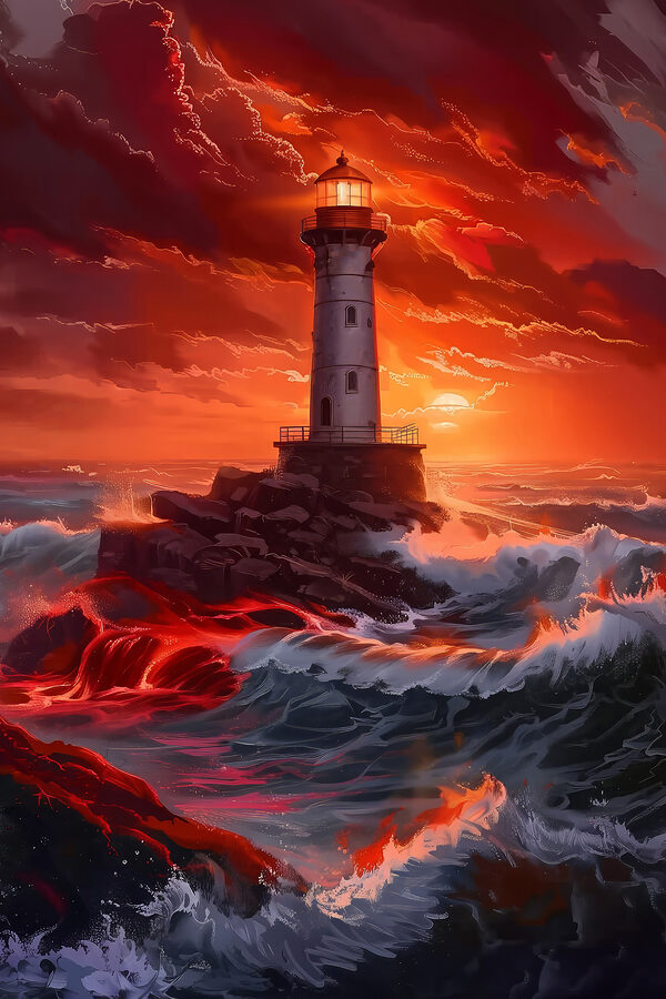 A lighthouse in the ocean A lighthouse in the ocean