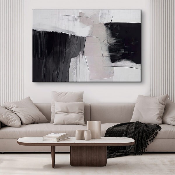 A black and white painting A black and white painting