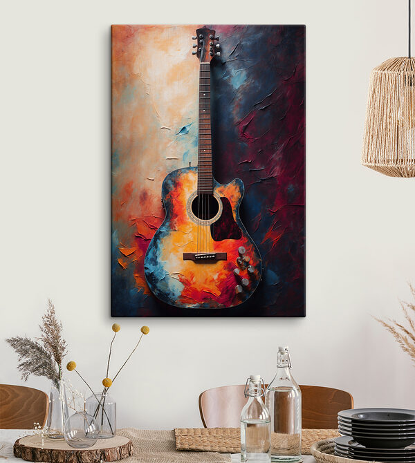 Vibrant colors enhance acoustic guitar Vibrant colors enhance acoustic guitar